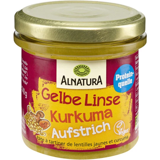 Bio Gelbe Linse Kurkuma Aufstrich 140G 1 Bio Gelbe Linse Kurkuma Aufstrich 140G